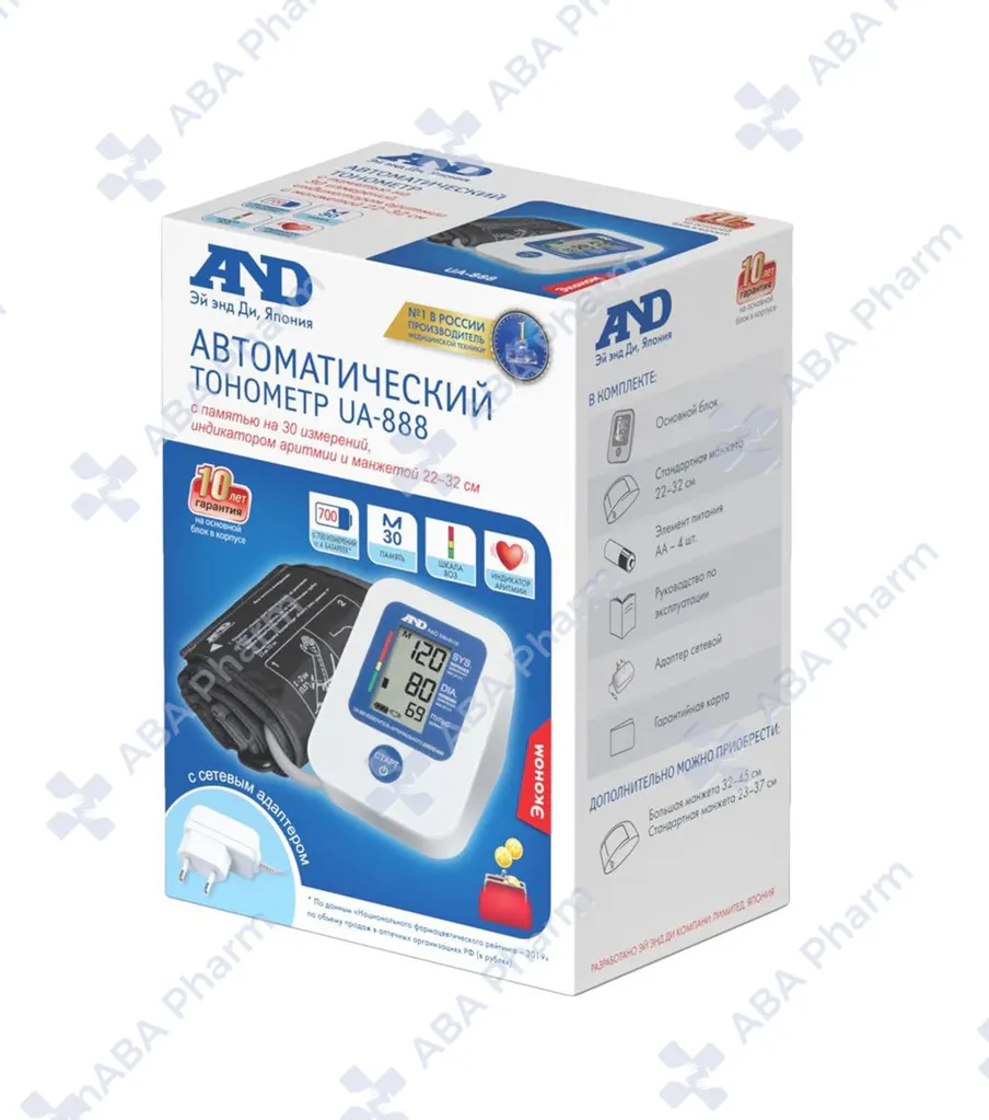 Тонометр автоматический Эй Энд Ди UA-888 с адаптером №1