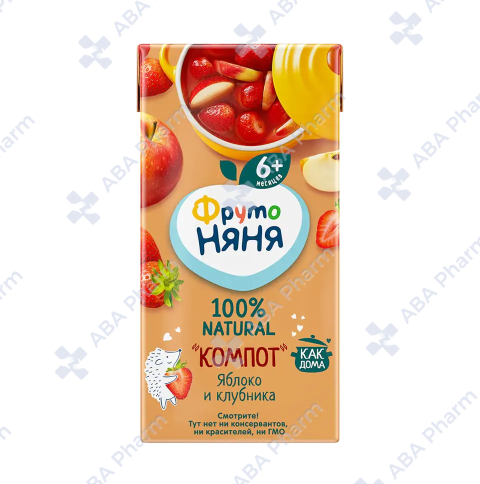 Фруто Няня компот яблоко и клубник с 6мес. 200мл №1