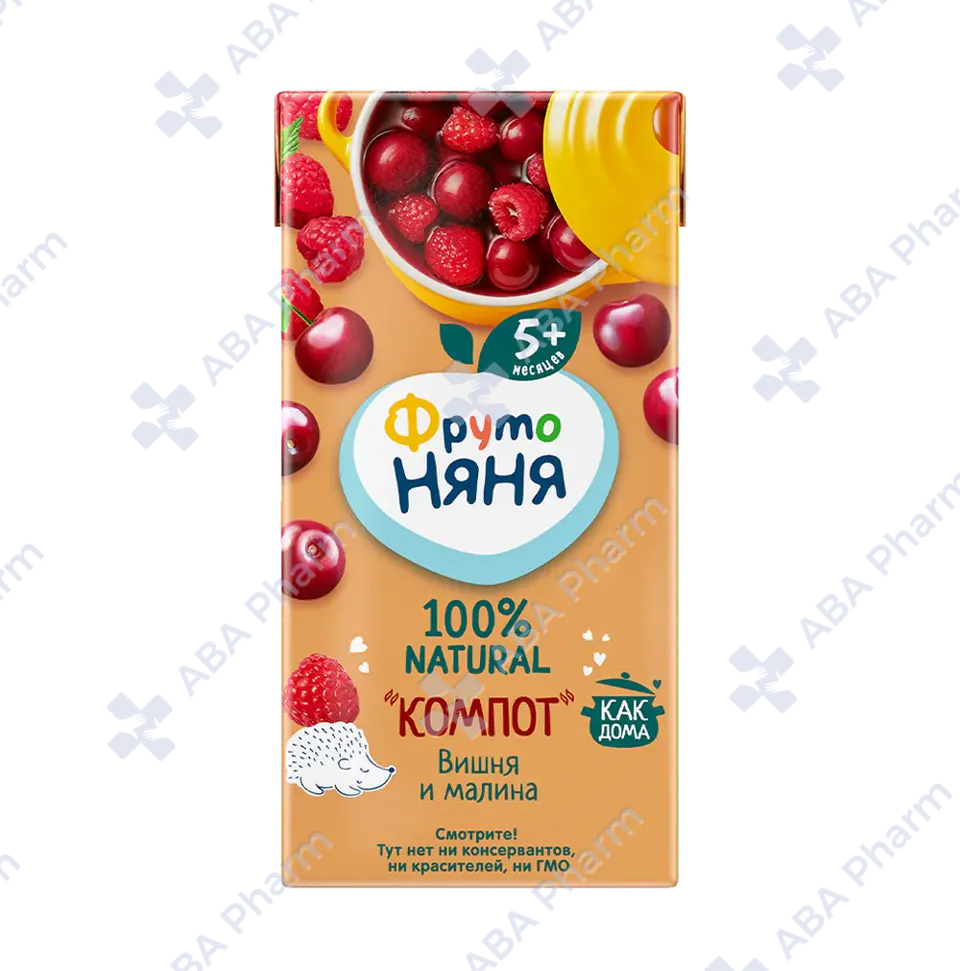 Фруто Няня компот вишни, малины с 6 мес. 200мл №1