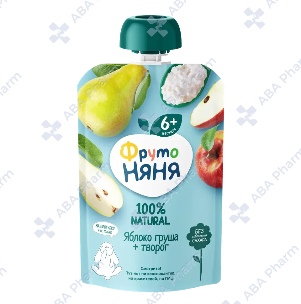 Fruto Nyanya fruit and milk puree 079011 Apple-pear with cottage cheese from 6 months 90g №1