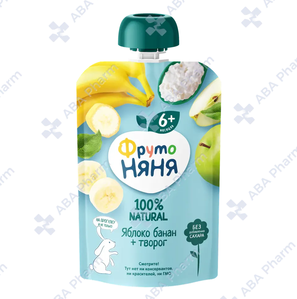 Fruto Nyanya fruit-milk puree 079005 Apple-banana with cottage cheese from 6 months 90g №1
