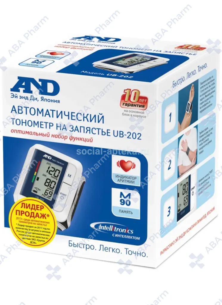 Тонометр автоматический Эй Энд Ди на запястье UB-202 №1