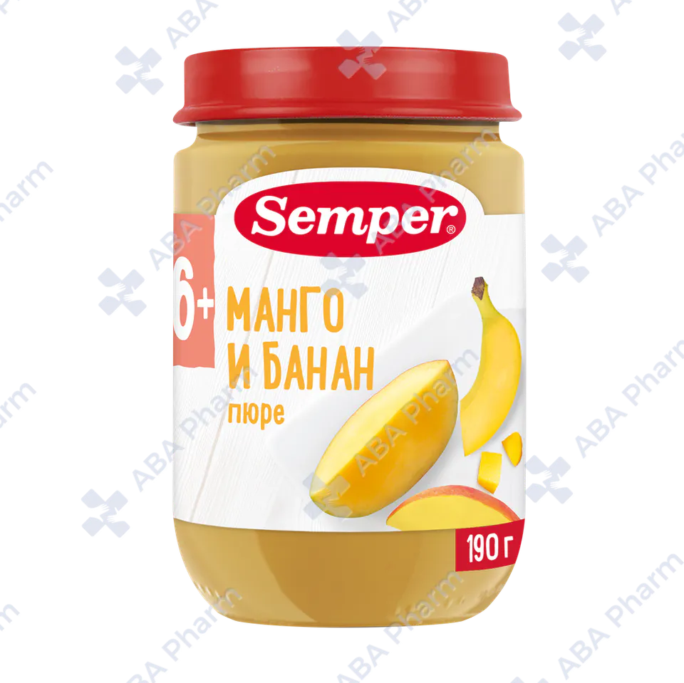 Semper puree mango and banana from 6 months 190g №1