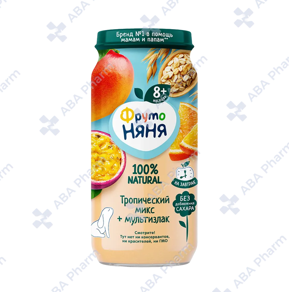 Fruto Nyanya tropical mix multigrain puree for ages 8+ months, 250g №1