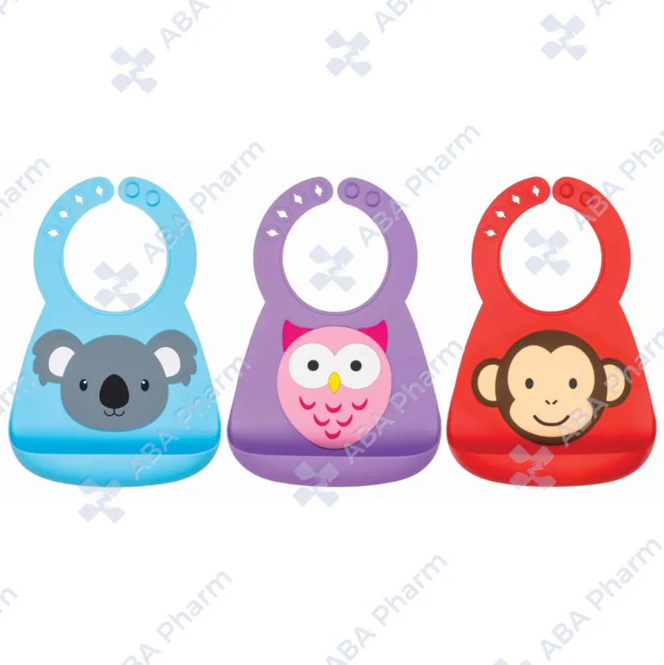 Nuby silicone bib with pocket 3+ animals №1