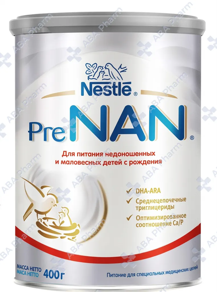 Нан пре мол.смесь д/недонош. и маловес. детей с рожд. 400г №1