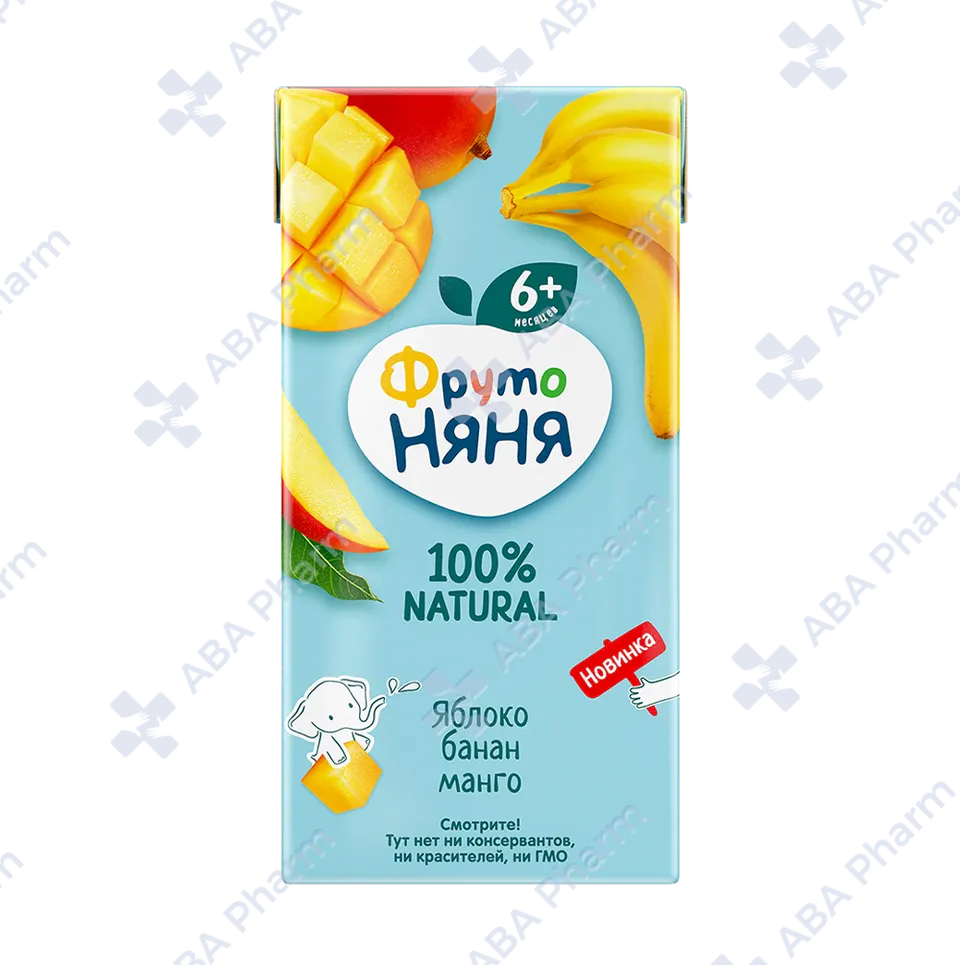 Fruto Nyanya apple, banana, mango juice from 6 months, 200 ml №1