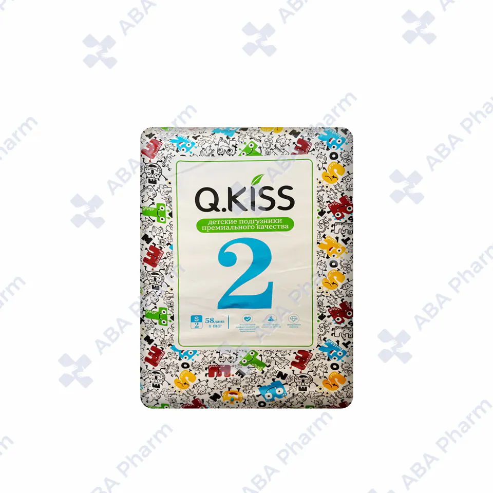 Подгузник Кью Кисс N2 S 4-8кг №58