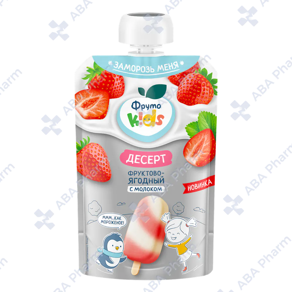 Fruto Nyanya pouch fruit and berry dessert with milk 90g №1
