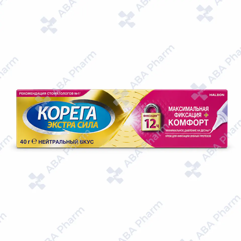 Клей Корега д/фикс. зубных протезов экстра сила тотал нейтр, вкус 40г №1