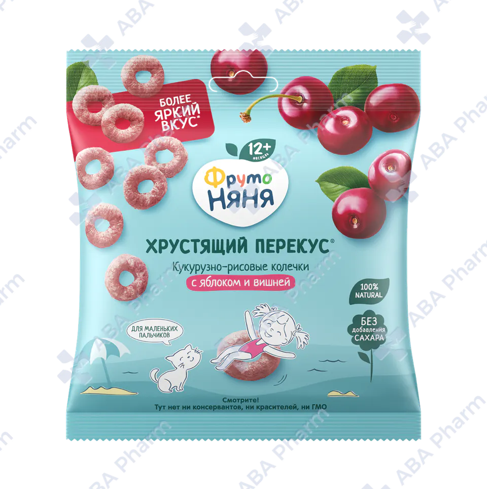 Фруто Няня паффсы кукурузно-рисовые яблоком и вишней 21г №1