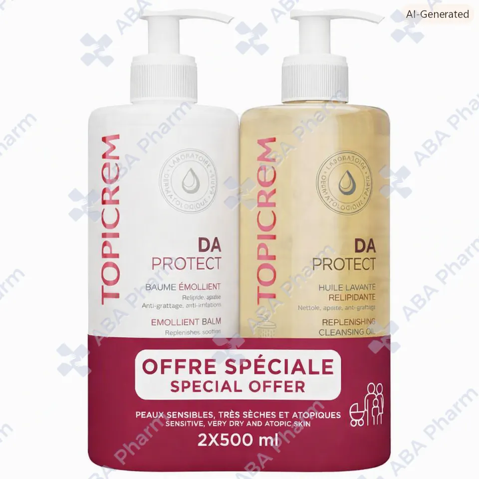 Topicrem set DA emollient balm 500ml+cleasing oil 500ml №1