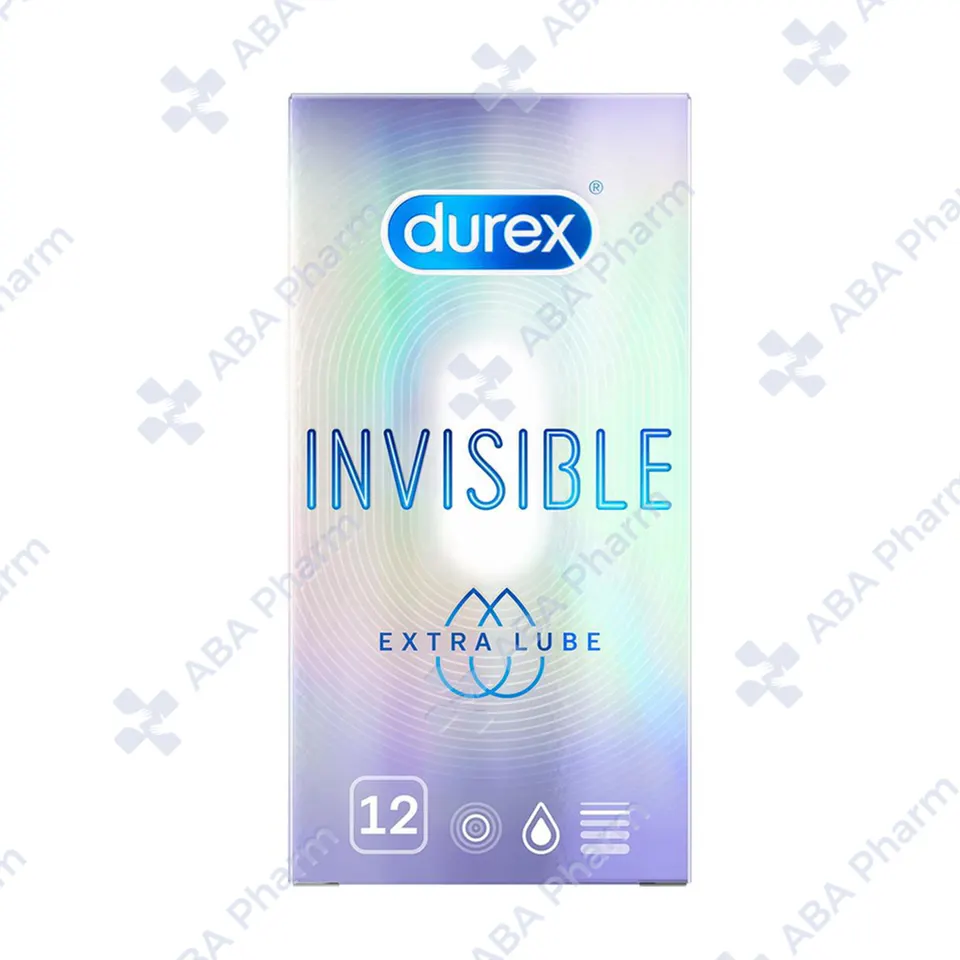 Condom Durex x 12 Invisible ultra thin extra lube №1