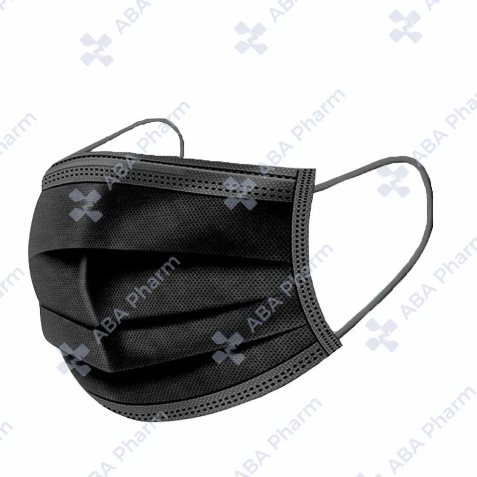 3-layer medical mask with elastic bands  black №1