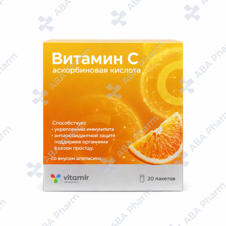 Վիտամին C նարնջի համով փաթեթ 850մգ №20