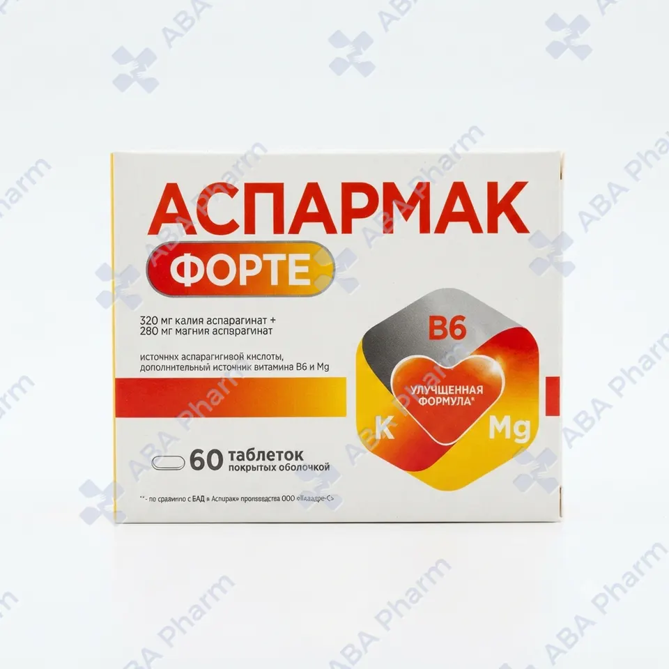 Asparkam forte tab 368mg №60