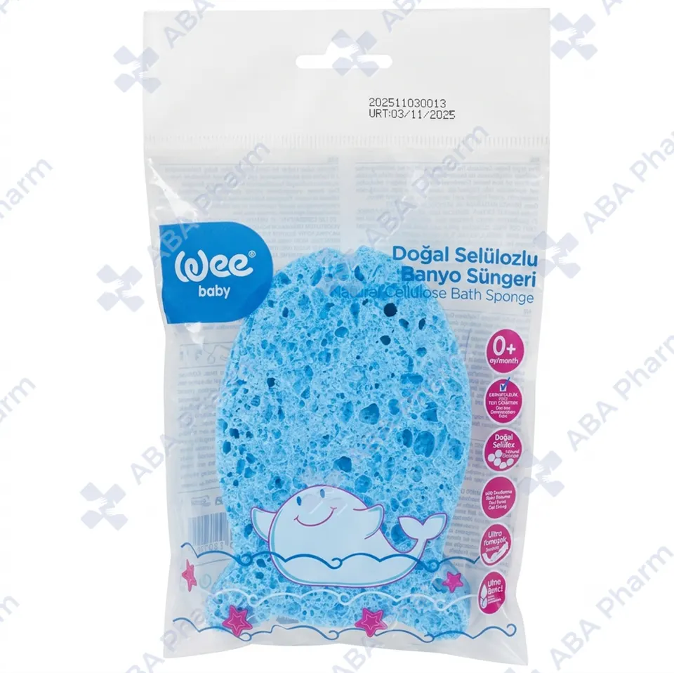 Children's sponge for washing in the form of a glove  blue  №1