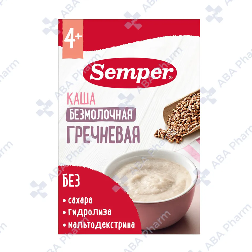 Семпер каша безмолочная гречневая 4+ 180г №1