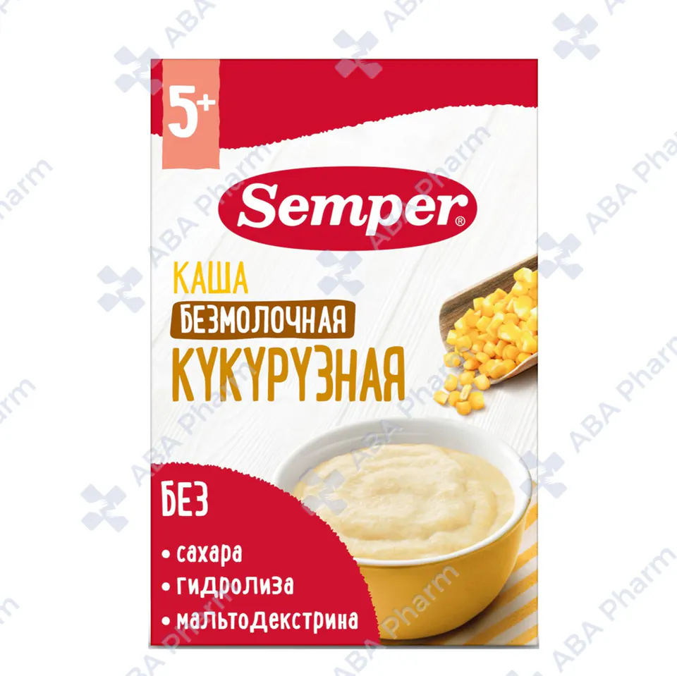 Семпер каша безмолочная кукурузная 5+ 180г №1
