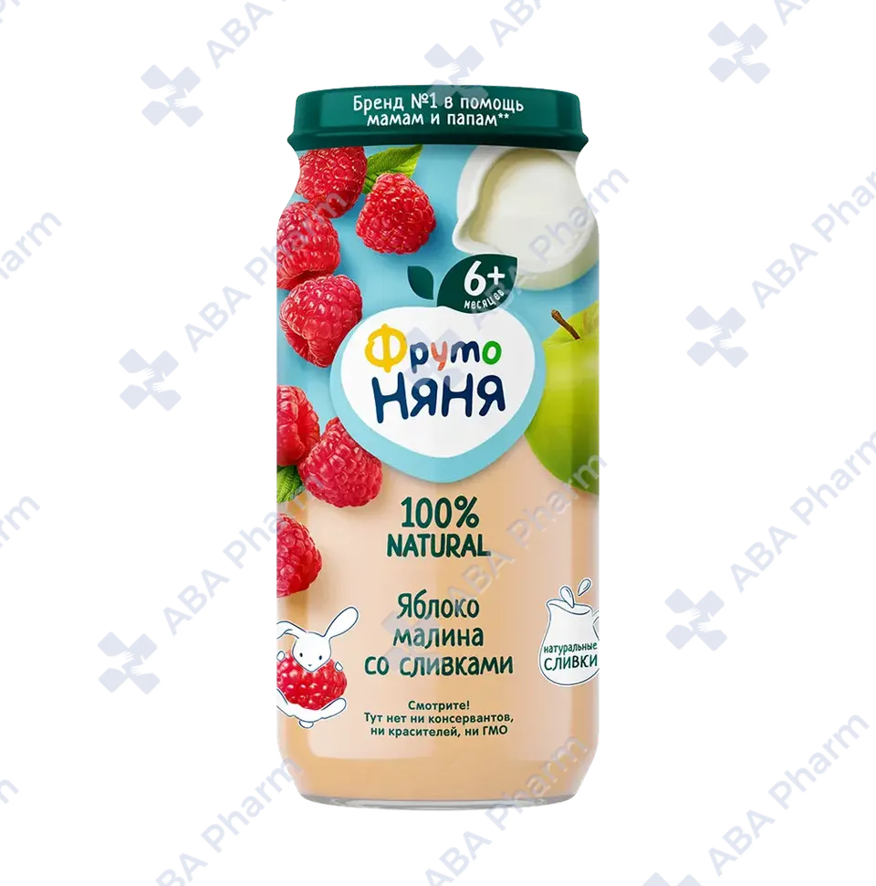 Fruto Nyanya apple raspberry puree with cream 6+ 250g №1