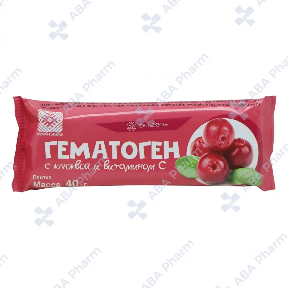 Гематоген батончик с клюквой и вит. С 40гр №1