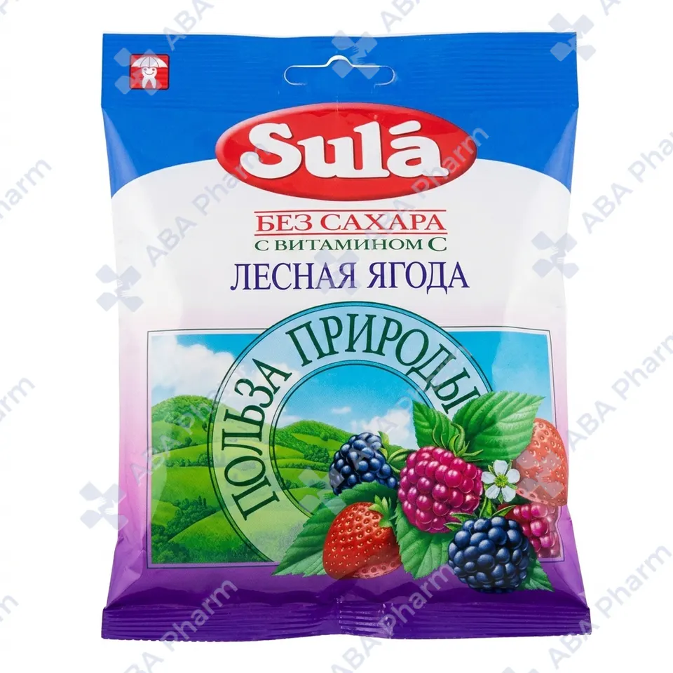 Сула леденцы б/сахара с вит. С Лесная ягода 60г №1