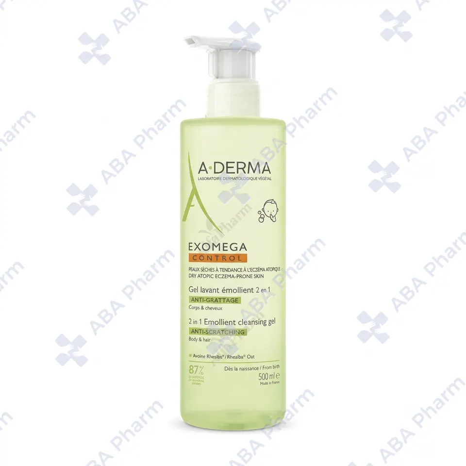 A-Derma Exomega Control 2 in 1 Emollient Cleansing gel body and hair 500ml №1