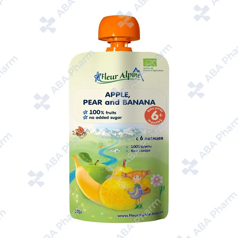 Fleur Alpine organic baby purees apple banana pear 6 months 120g №1