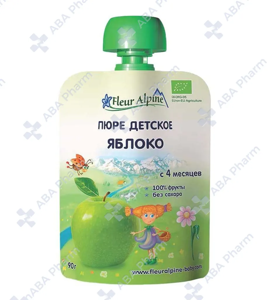 Fleur Alpine organic baby purees apple 4months 90g №1