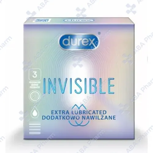 Condom Durex x 3 Invisible ultra thin extra lube №1