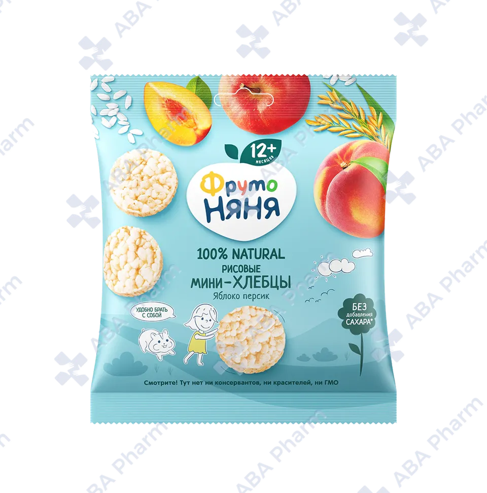 Фруто Няня мини-хлебцы яблоко персик 30г №1