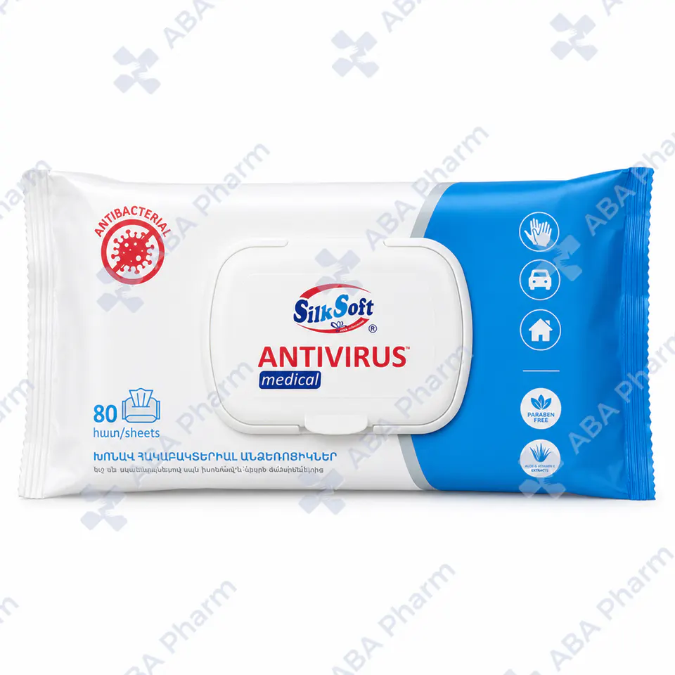 Салфетки влажные Силк софт антивирус х80 №1