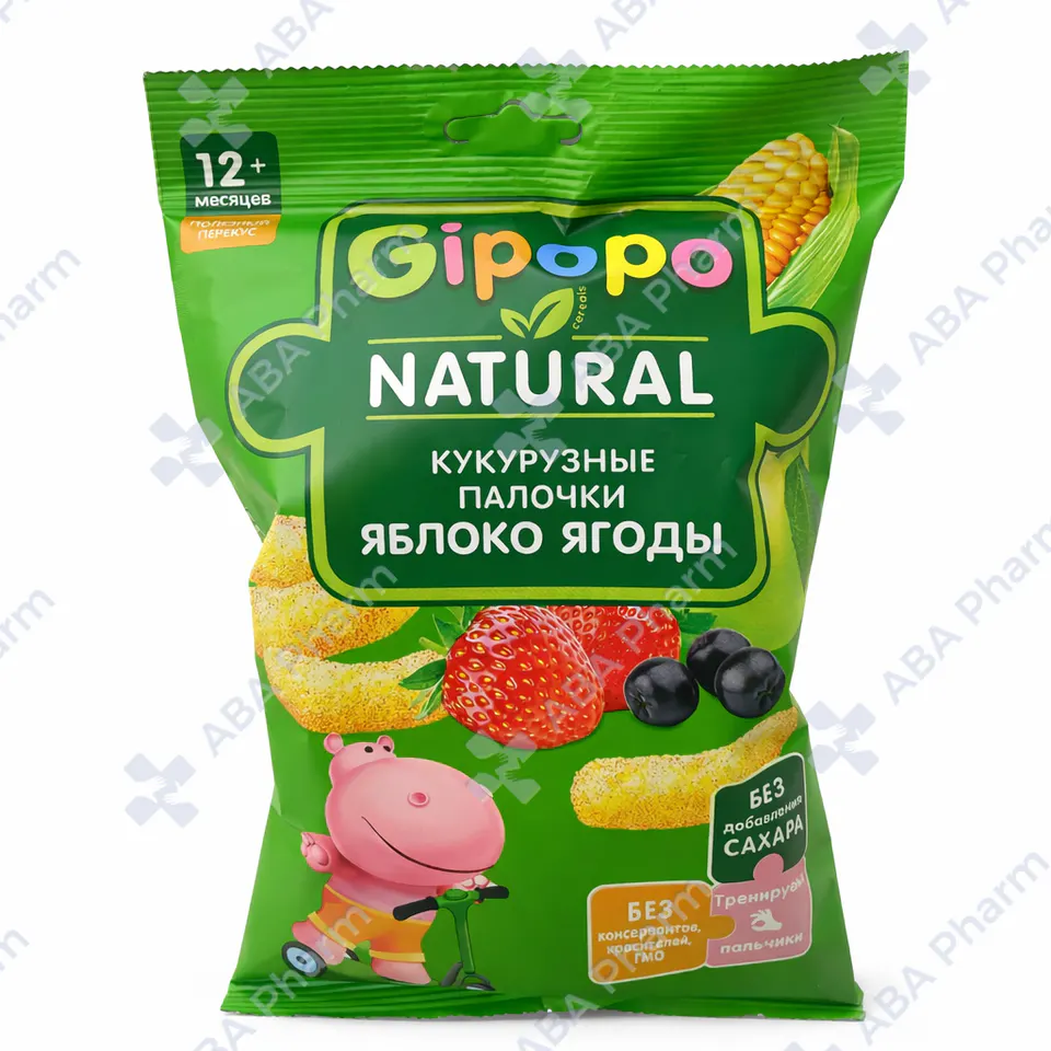 Gipopo corn sticks, apples, berries 12+ month 20g №1
