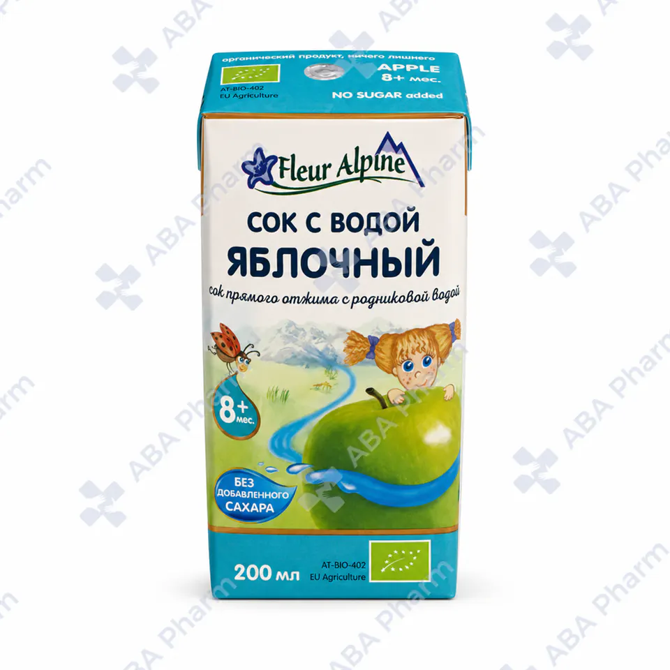 Fleur Alpine Apple Juice with Water, 8 Months+, 200 ml№1