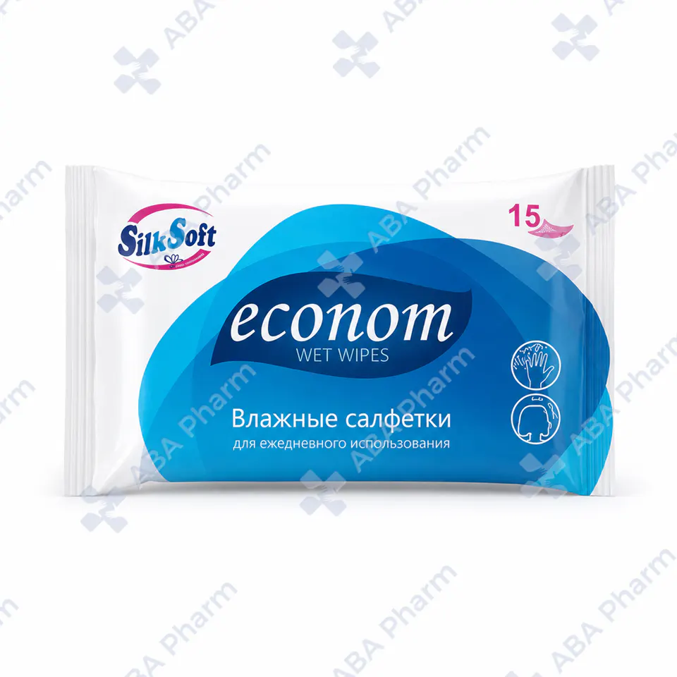 Silk Soft Economy Wet Wipes, 15 Pack №1