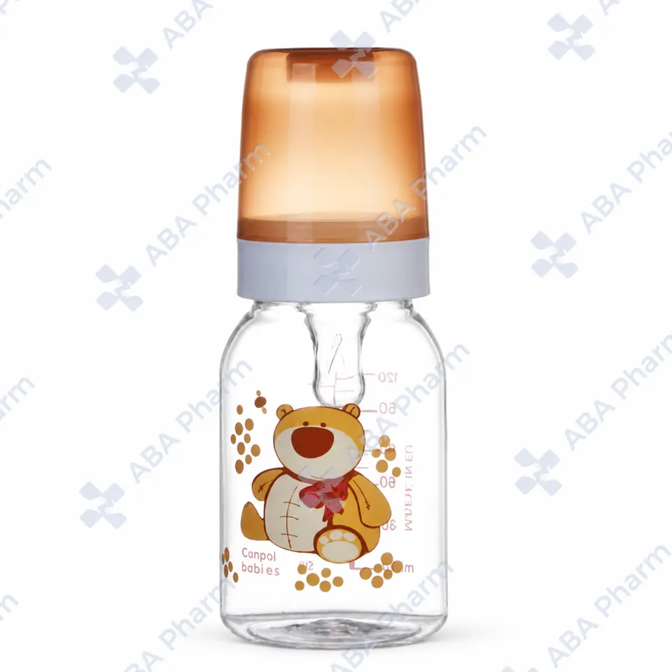 Canpol Bottle 11/851 plastic with silicone teat 120ml 0m + №1