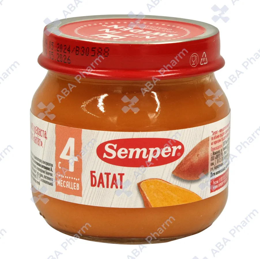 Semper sweet potato puree from 4 months. №1