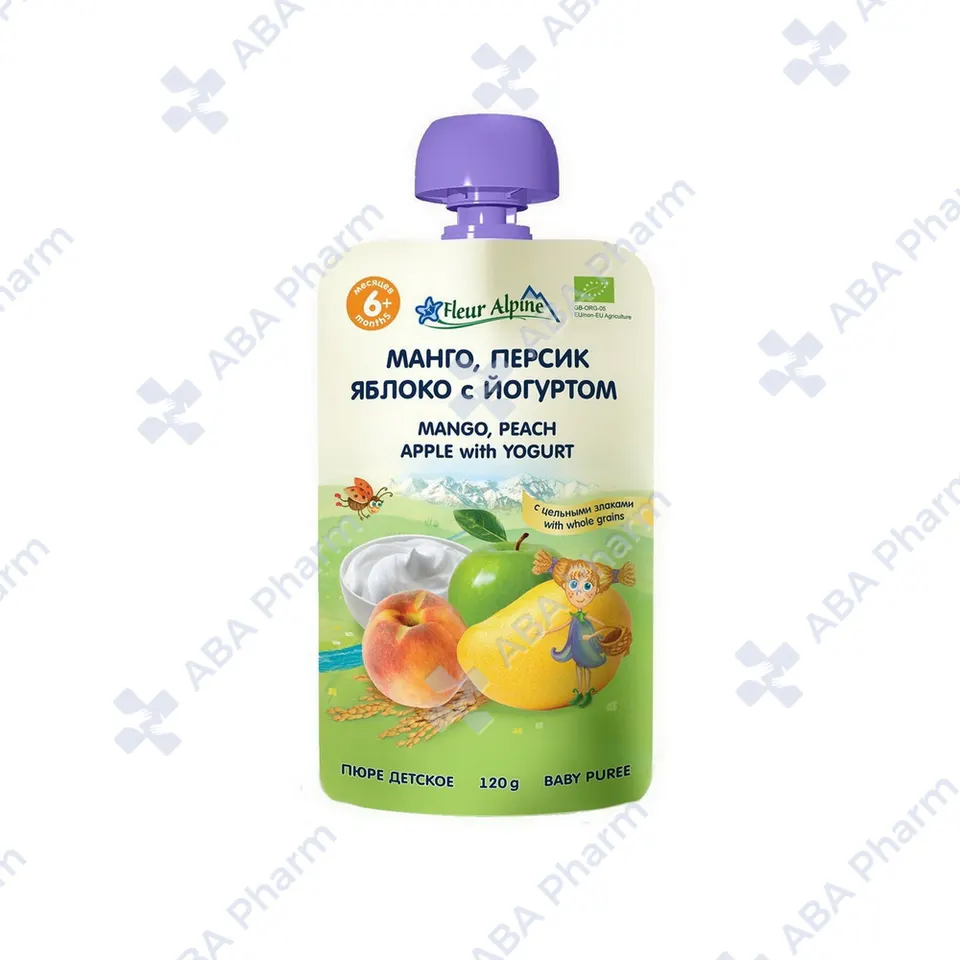 Fleur Alpine baby purees mango peach apple with yogurt 6 months 120g №1