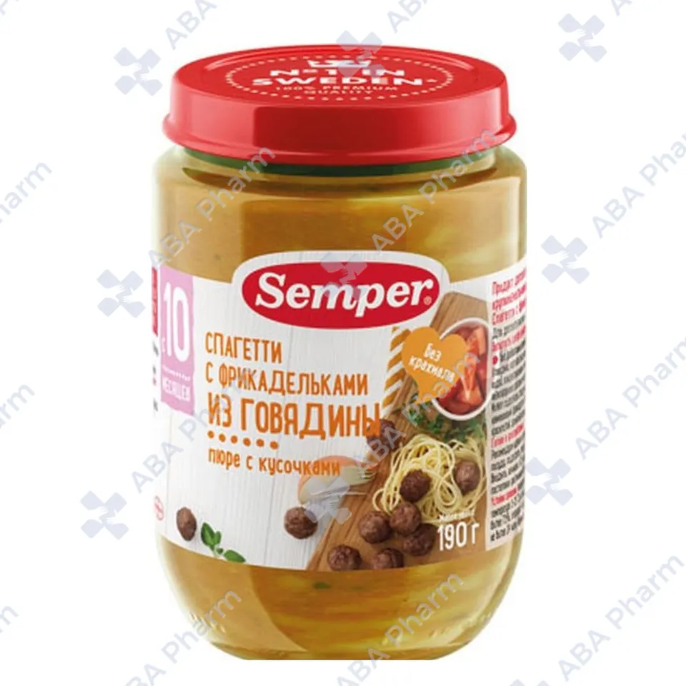 Semper pureed spaghetti with beef meatballs 190g №1