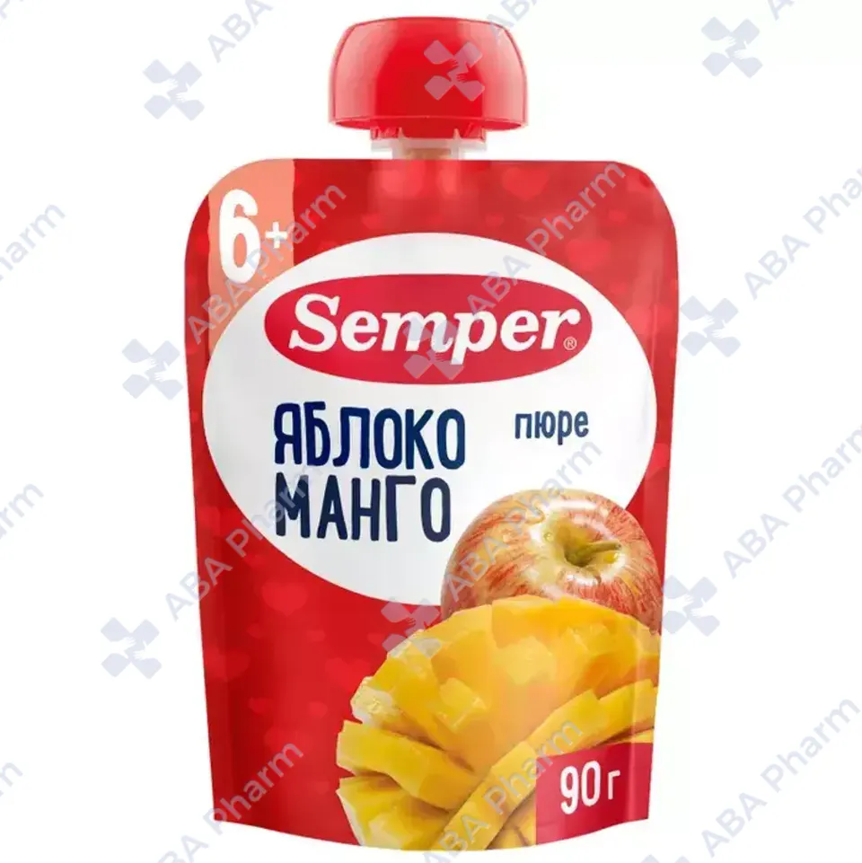Semper puree apple and mango without starch without sugar from 6 months 90g №1