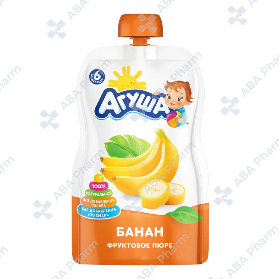 Agusha puree fruit, Banana from 6 months 90g pouch №1