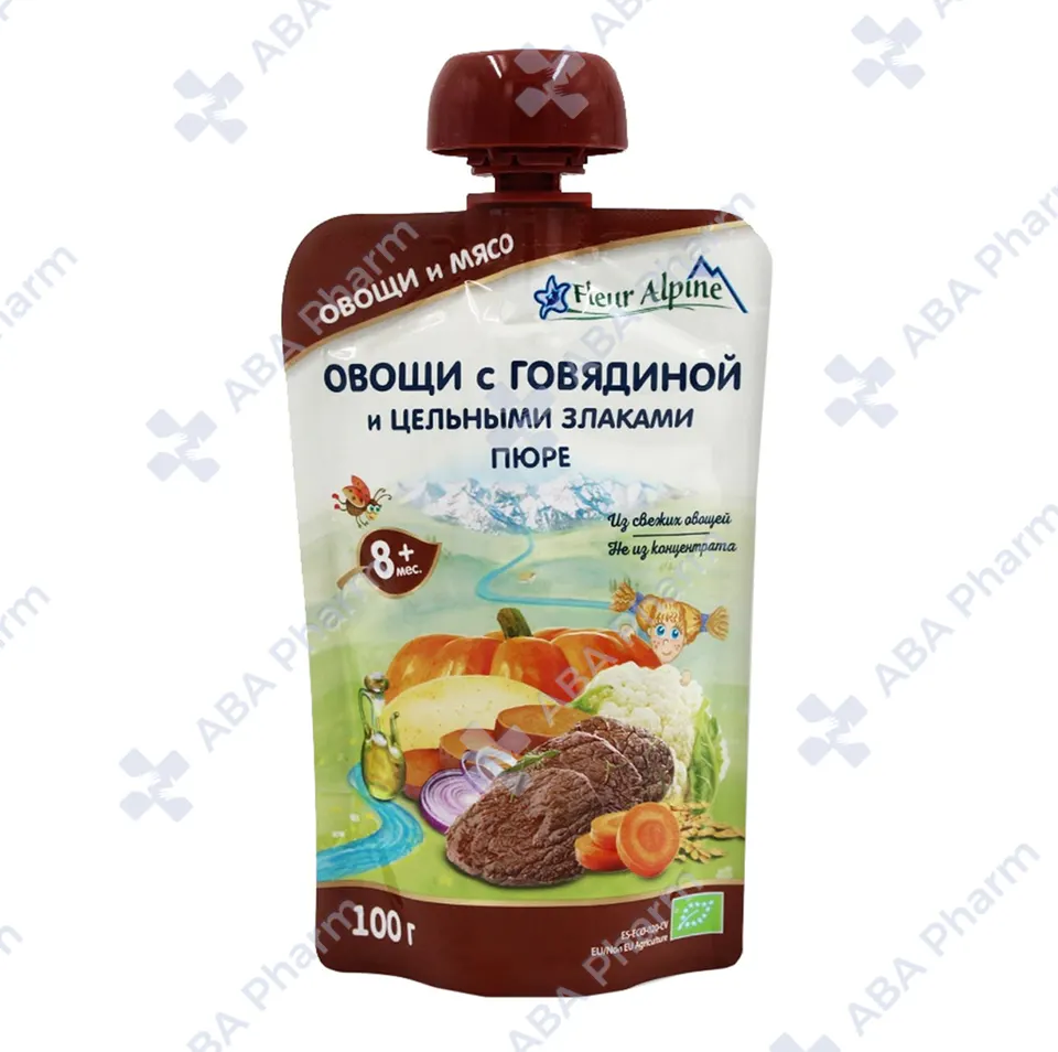 Флер Альпин пауч овощи с говядиной 8мес+ 100г №1