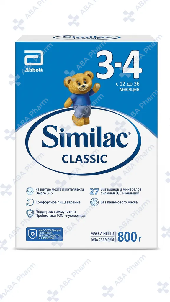 Симилак 3-4 Классик мол.смесь 12-36мес 800г №1