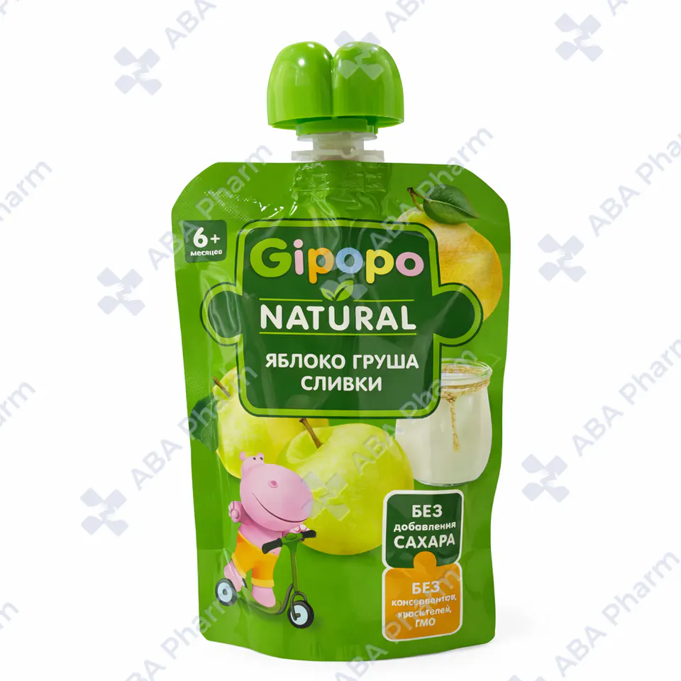 Gipopo puree apple pear, cream 6+ months 90g №1