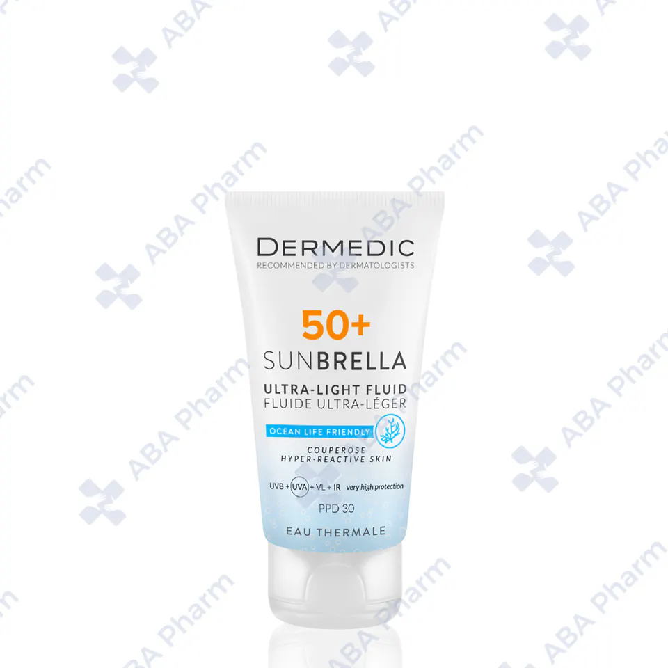 Dermedic sunbrella ultra light fluid SPF50+ couperose hyper reactive skin 40ml №1