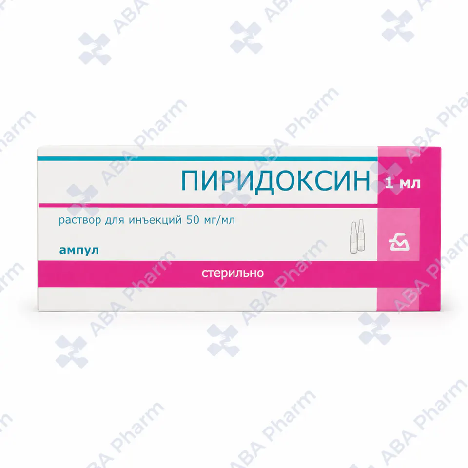 Vitamin B6 intramuscularly, intravenously, subcutaneously 5%-1ml №10