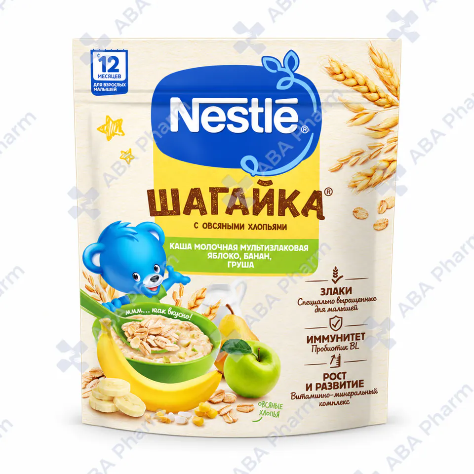 Нестле Шагайка м/к 5 злаков яблоко, банан, груша с 12 мес. 200г №1